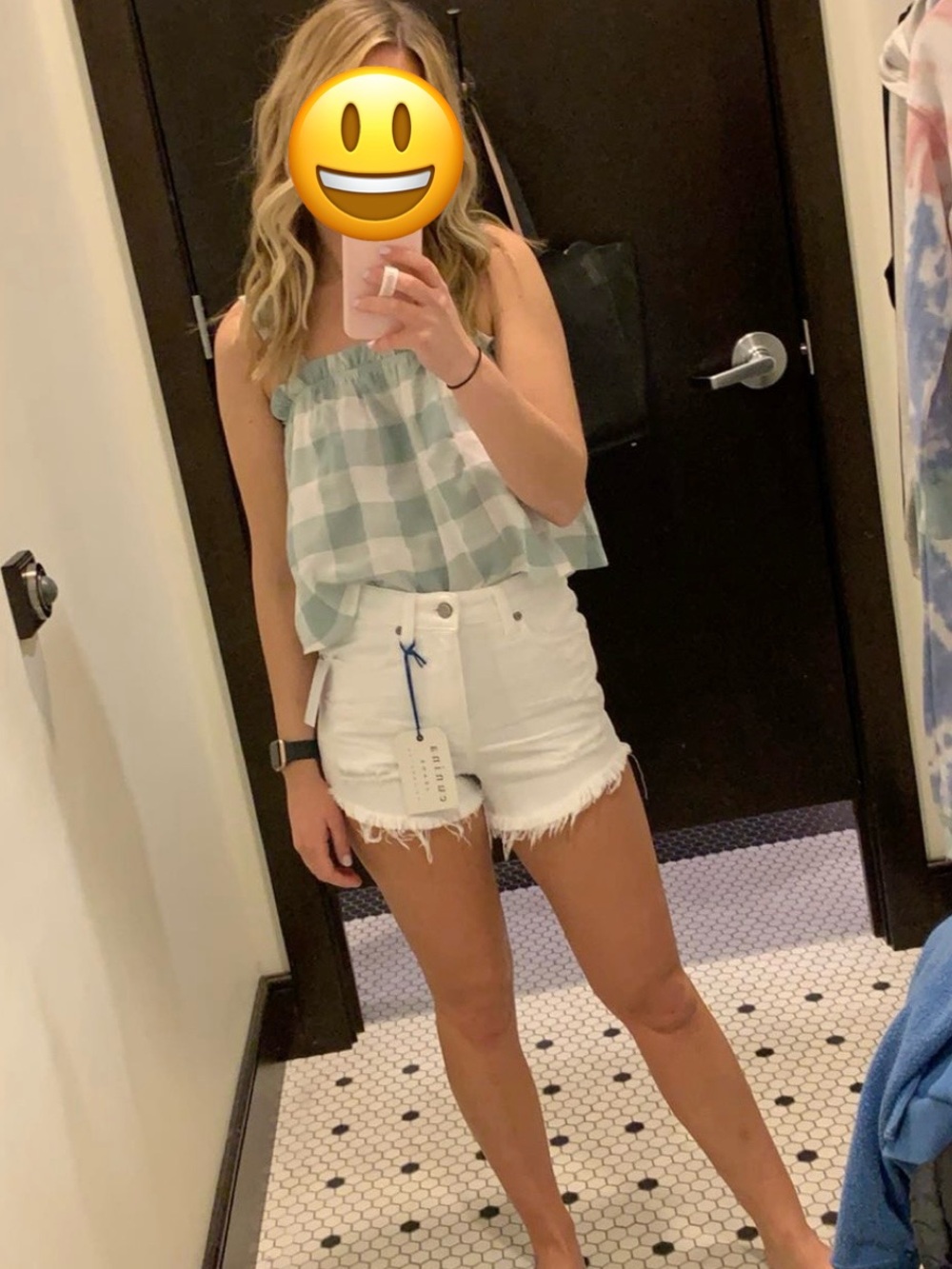 eunina White Frayed High-Rise Distressed Denim Shorts